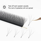 XIUSUZAKI Automatic Flowering W Shape Bloom 3D  Premade Fans Eyelash Extensions Premium Natural Soft Light Full Dense Lashes